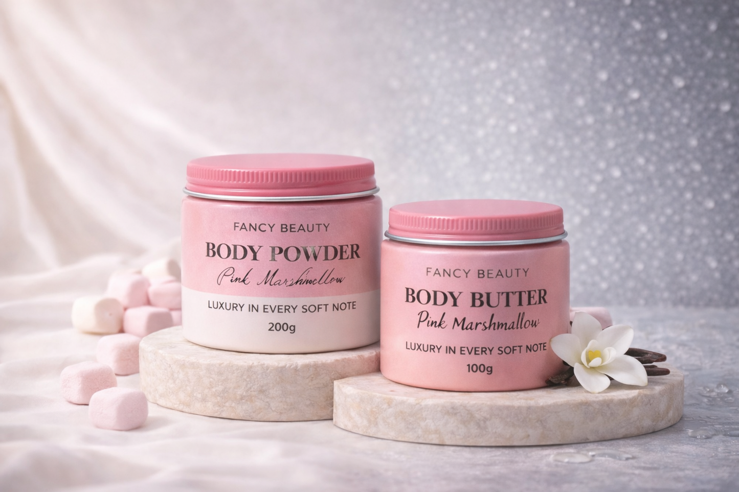 Pink Marshmallow Duo Body Butter + Body Powder