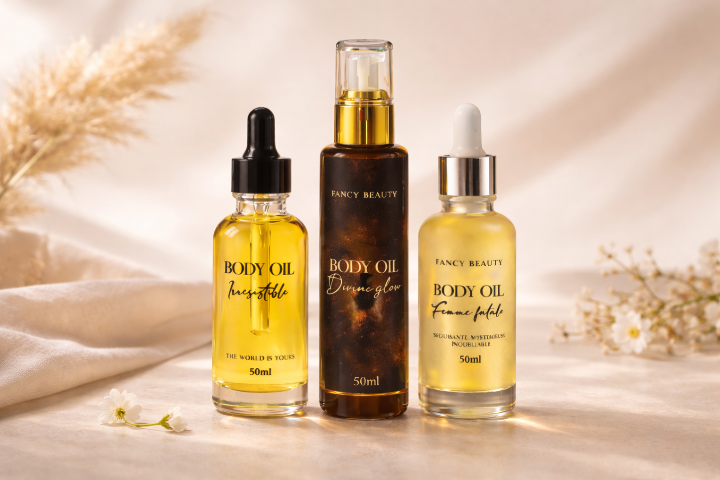 Trio Body Oils – Irresistible, Femme Fatale & Divine Glow