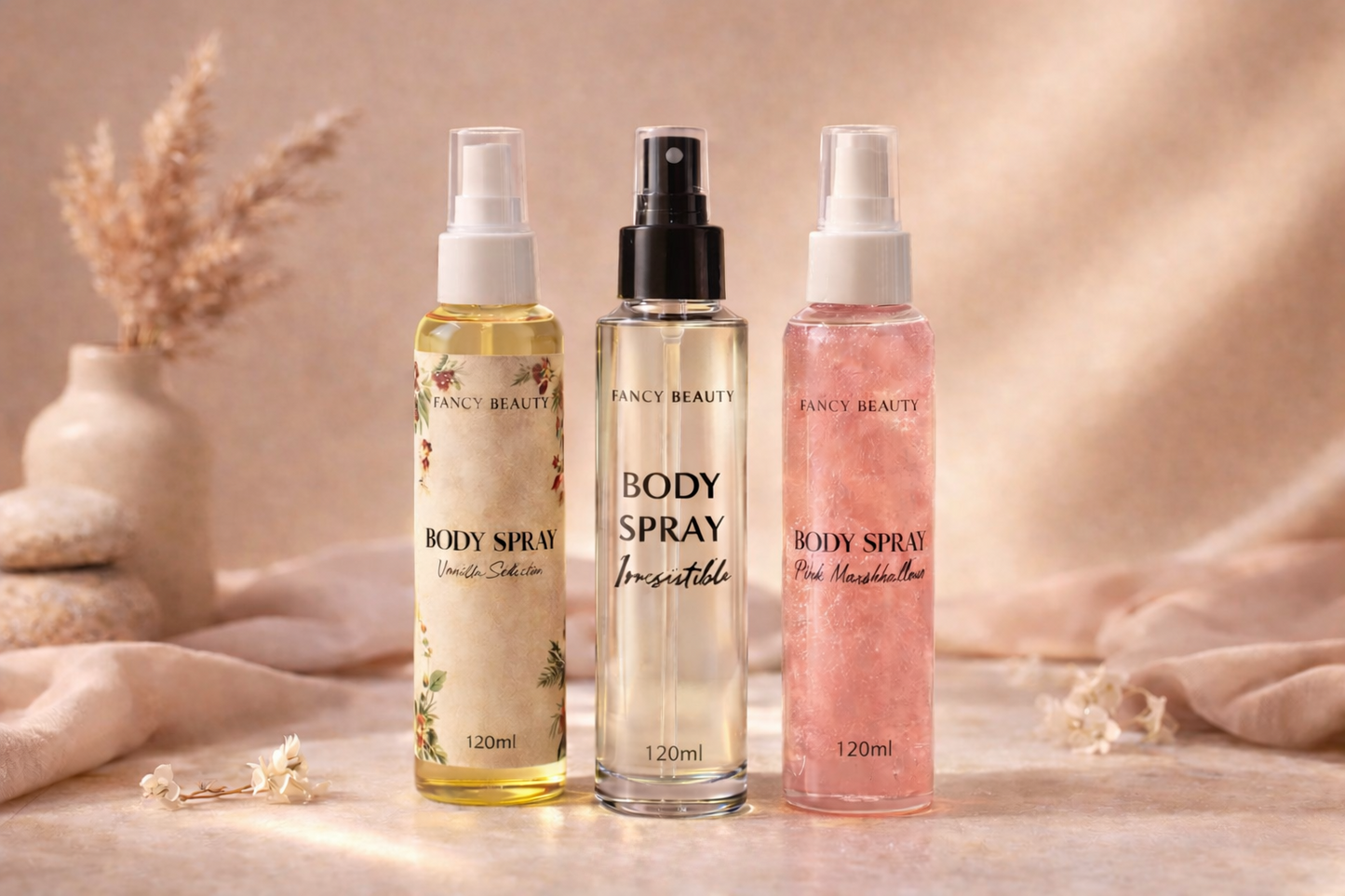 Trio Body Sprays – Pink Marshmallow, Irresistible & Vanilla Seduction